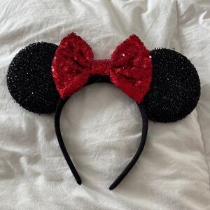 Red and Black Sequin Mouse Ears Headband